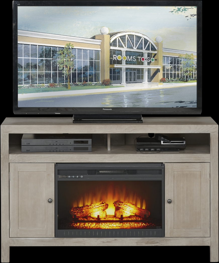 Ryder II Gray 2 Pc 52 in. Console with Electric Fireplace - Thumbnail - Image 1