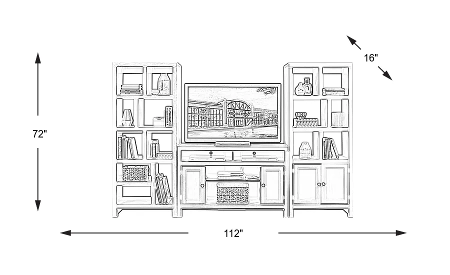 Ryder II 3 Pc Gray Wall Unit | Rooms to Go