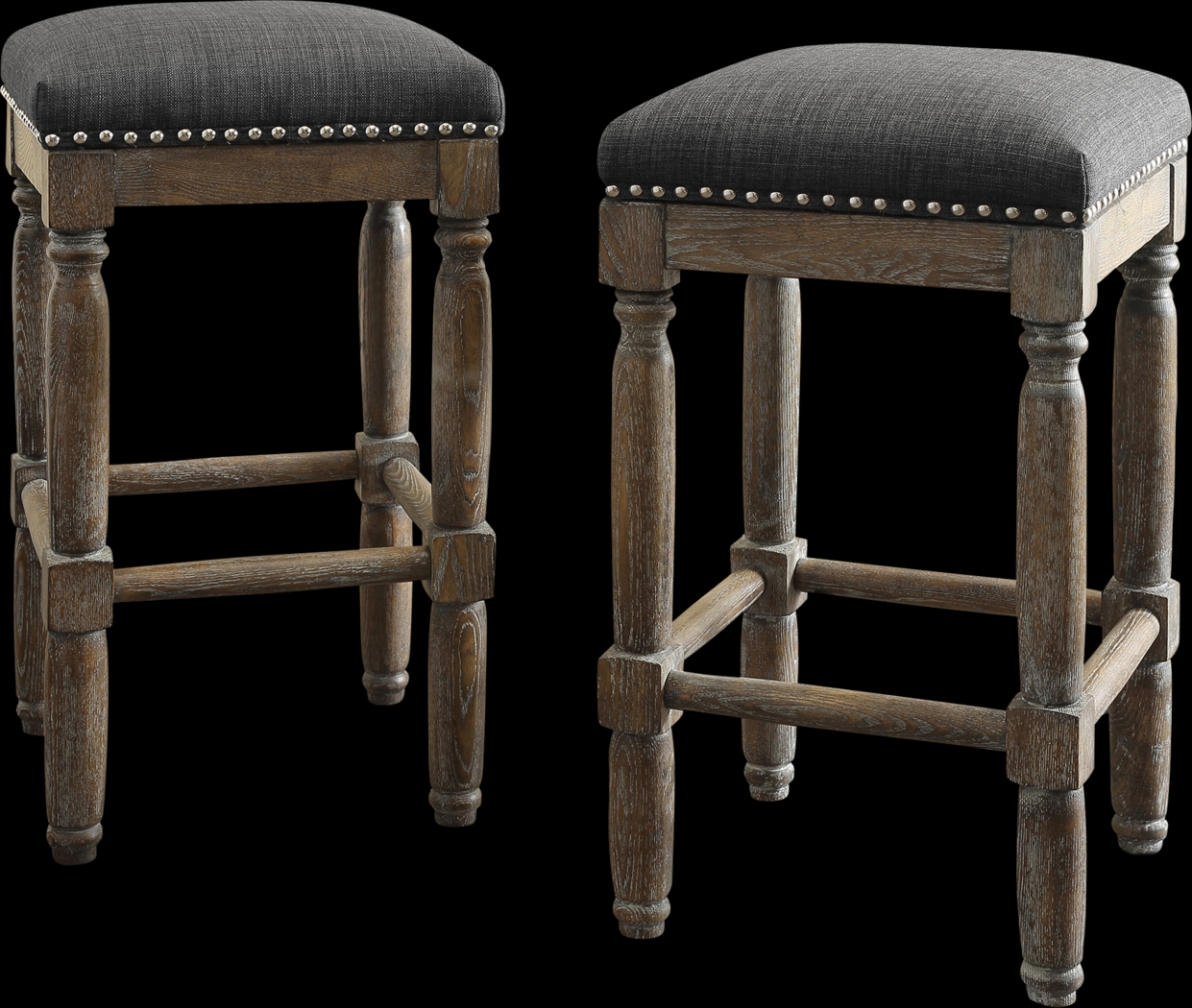 Rylandier Gray Counter Height Stool, Set of 2 - Thumbnail - Image 1