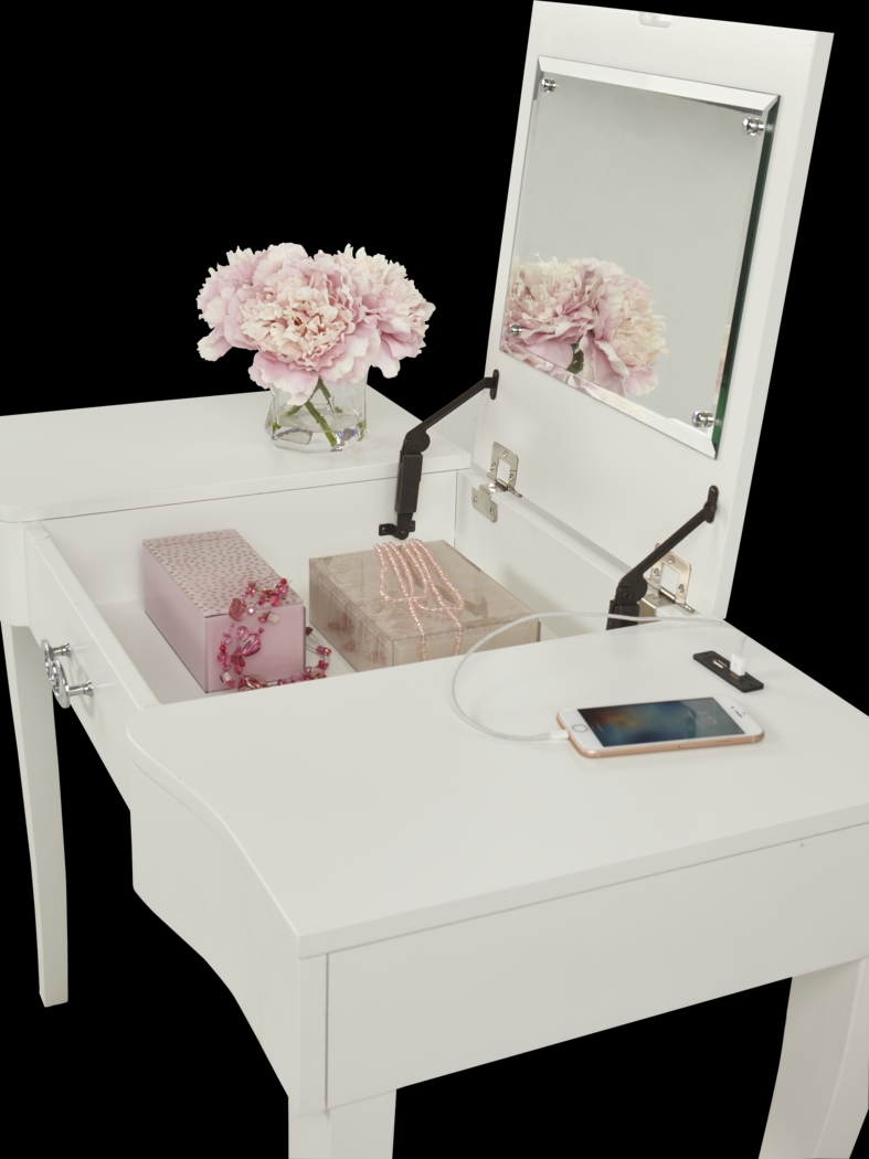 Kids Rylee White Vanity Desk - Thumbnail - Image 3
