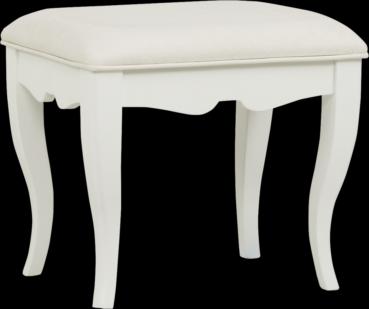 Kids Rylee White Vanity Stool - Thumbnail - Image 1
