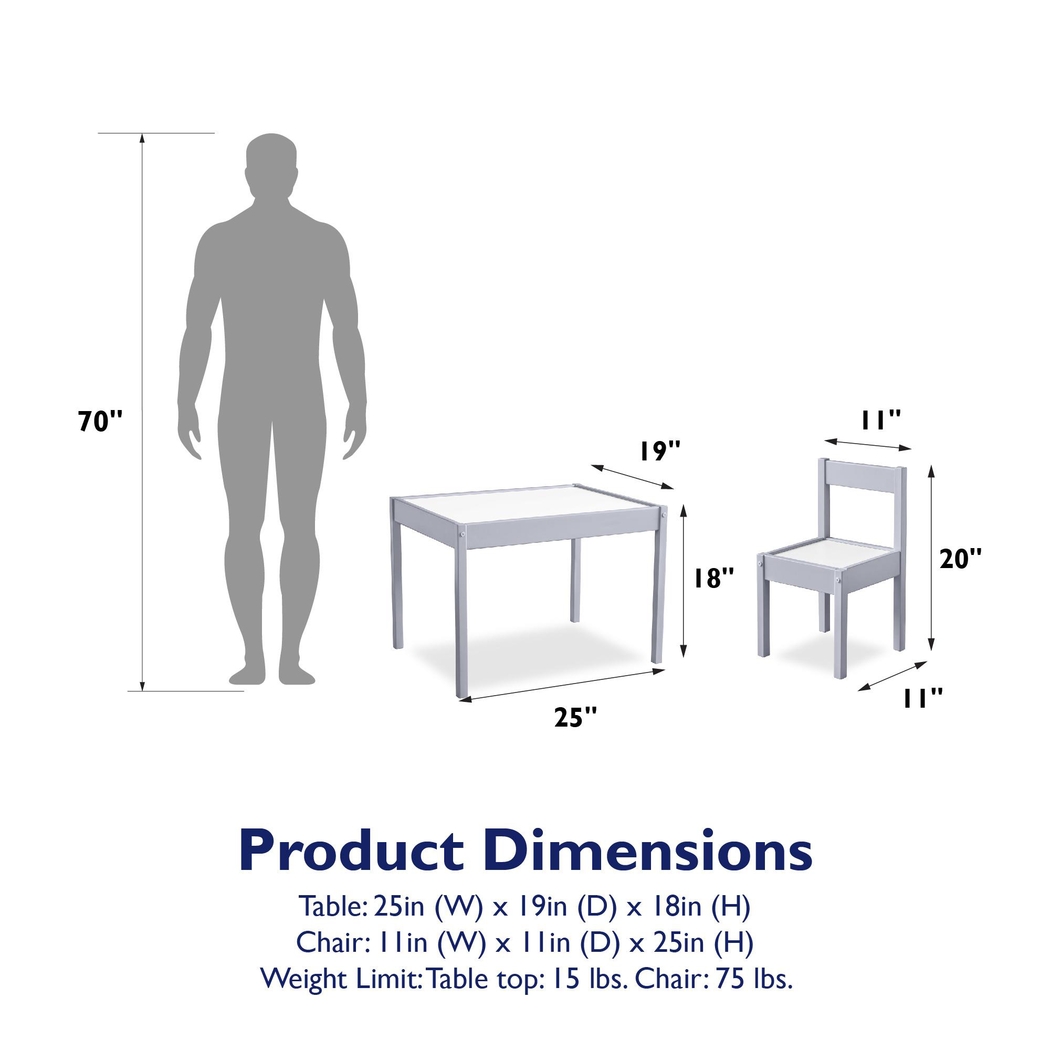 Rylin Gray 3 Pc Toddler Table Set - Thumbnail - Image 7