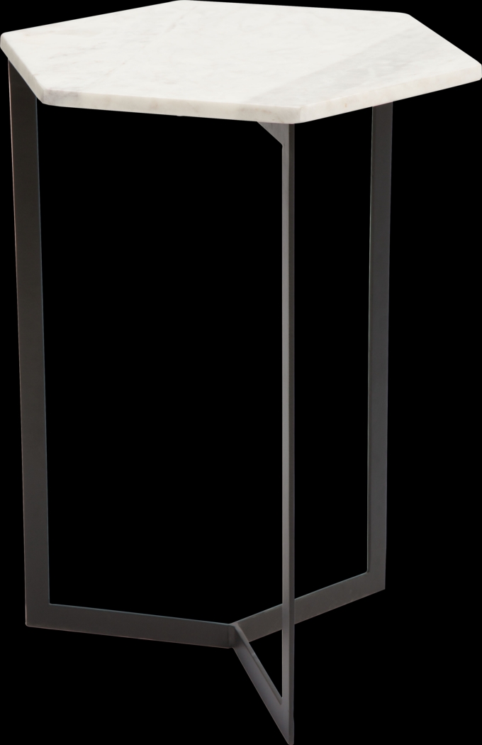 Rys White Accent Table - Thumbnail - Image 1