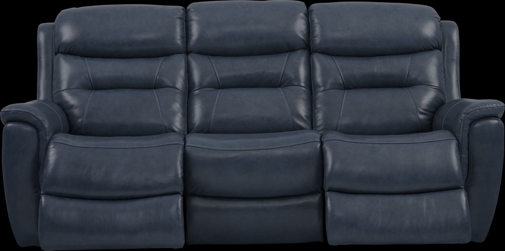 Sabella Navy Leather 3 Pc Reclining Living Room - Thumbnail - Image 5