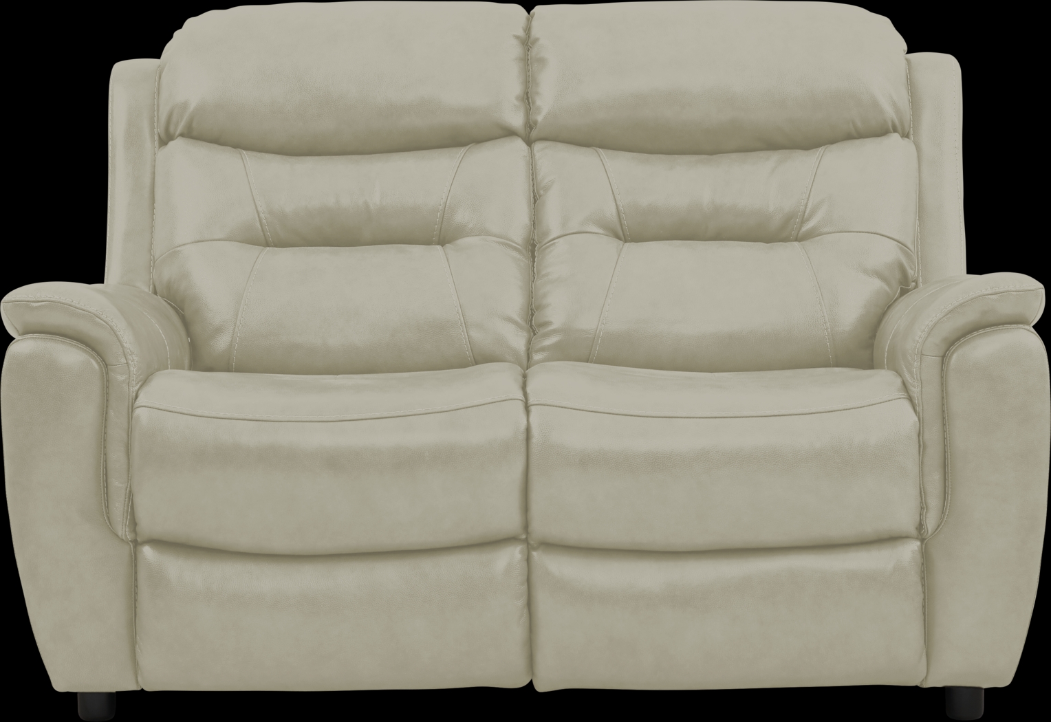 Sabella Stone Leather Stationary Loveseat - Thumbnail - Image 1