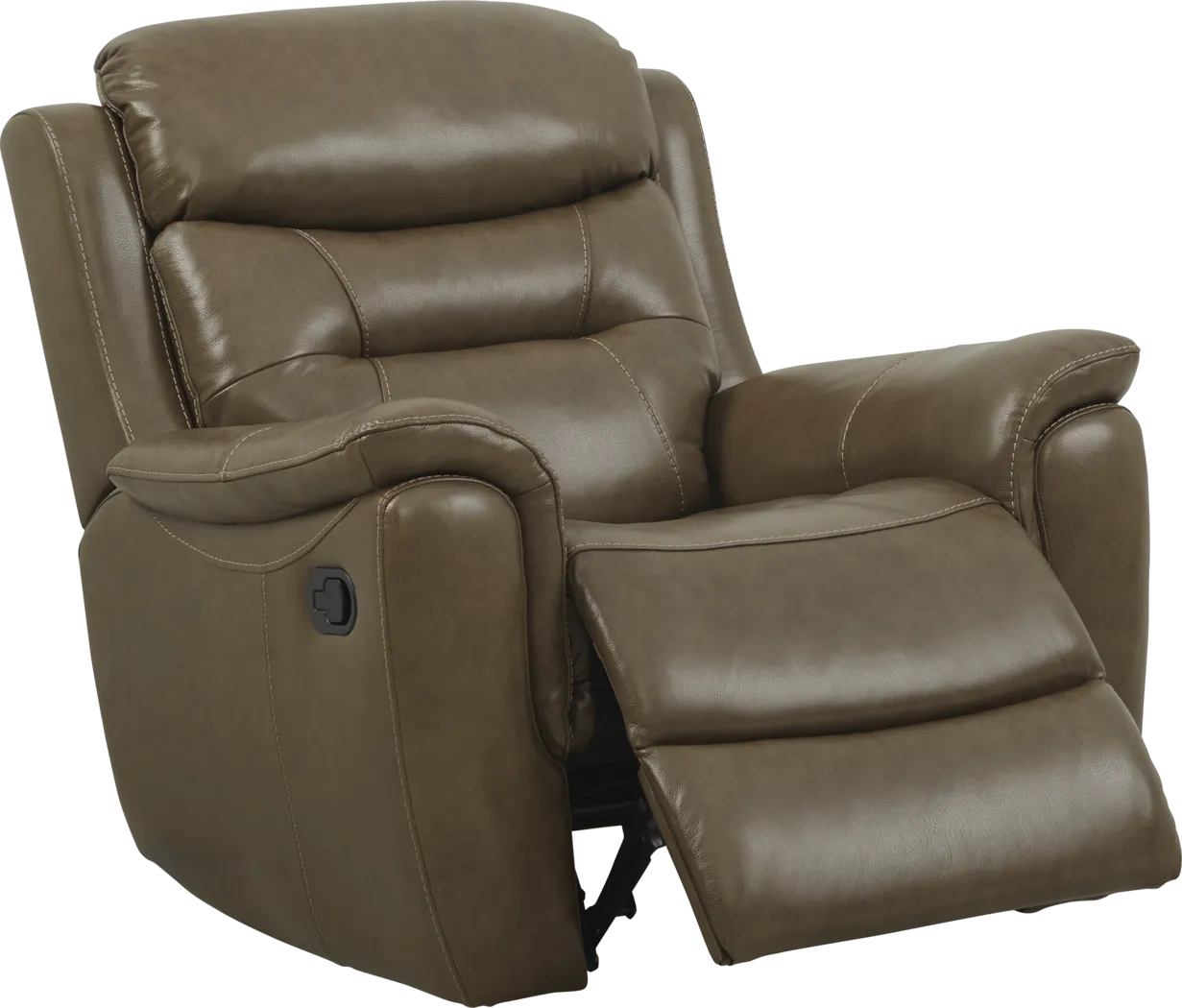 Sabella Taupe Leather Glider Recliner - Thumbnail - Image 2