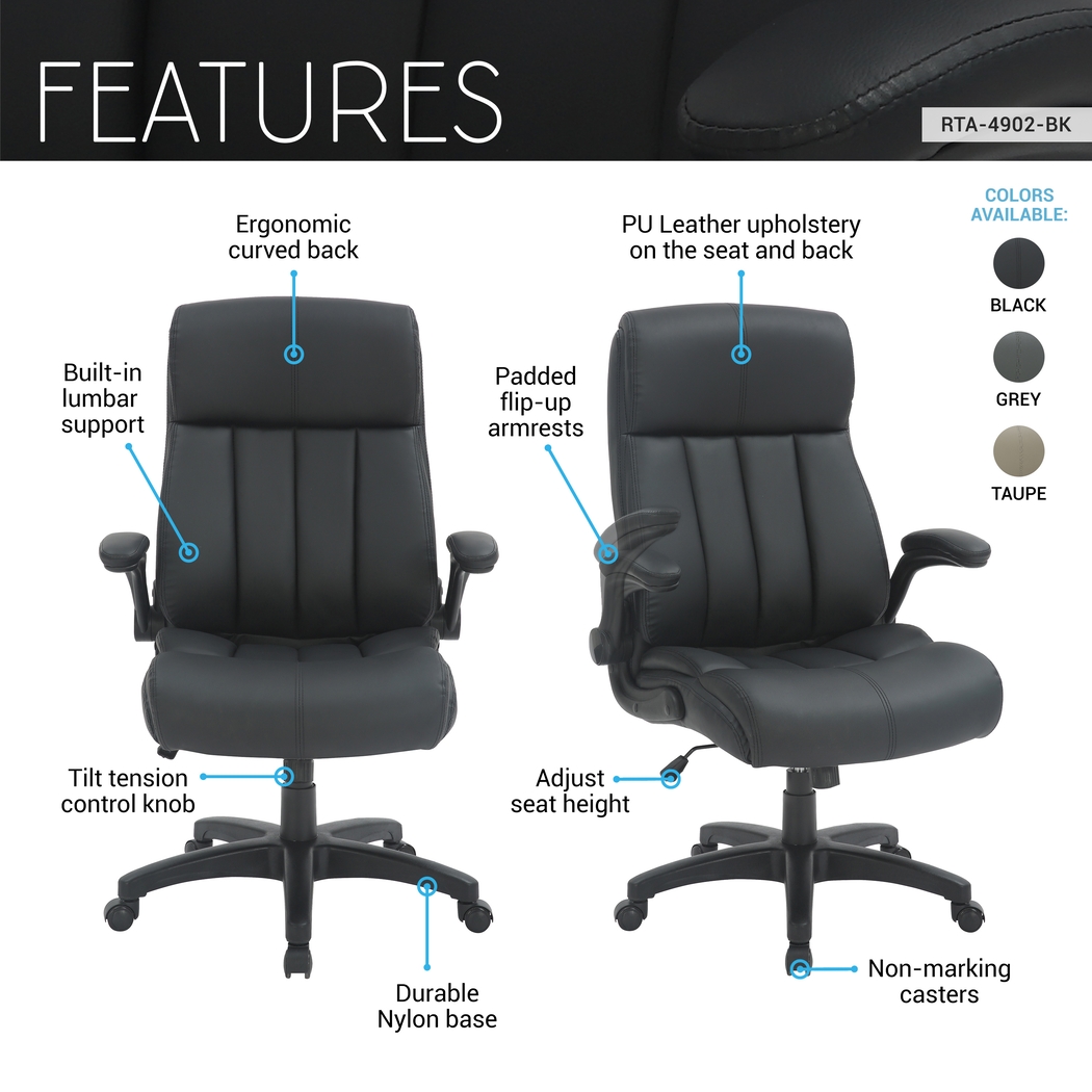 Sabici Black Office Chair - Thumbnail - Image 6