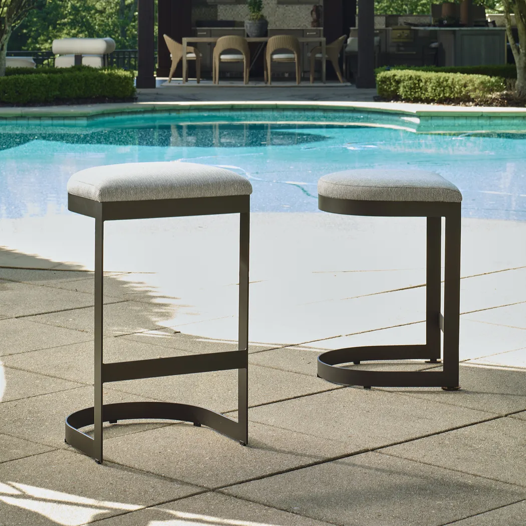 Sabin Gray Outdoor Counter Stool - Thumbnail - Image 2