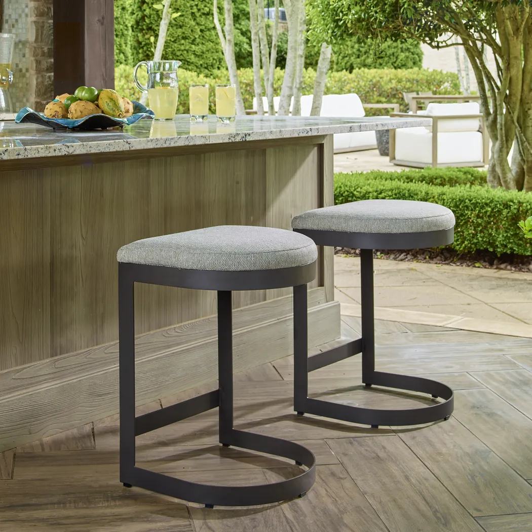 Sabin Gray Outdoor Counter Stool - Thumbnail - Image 3