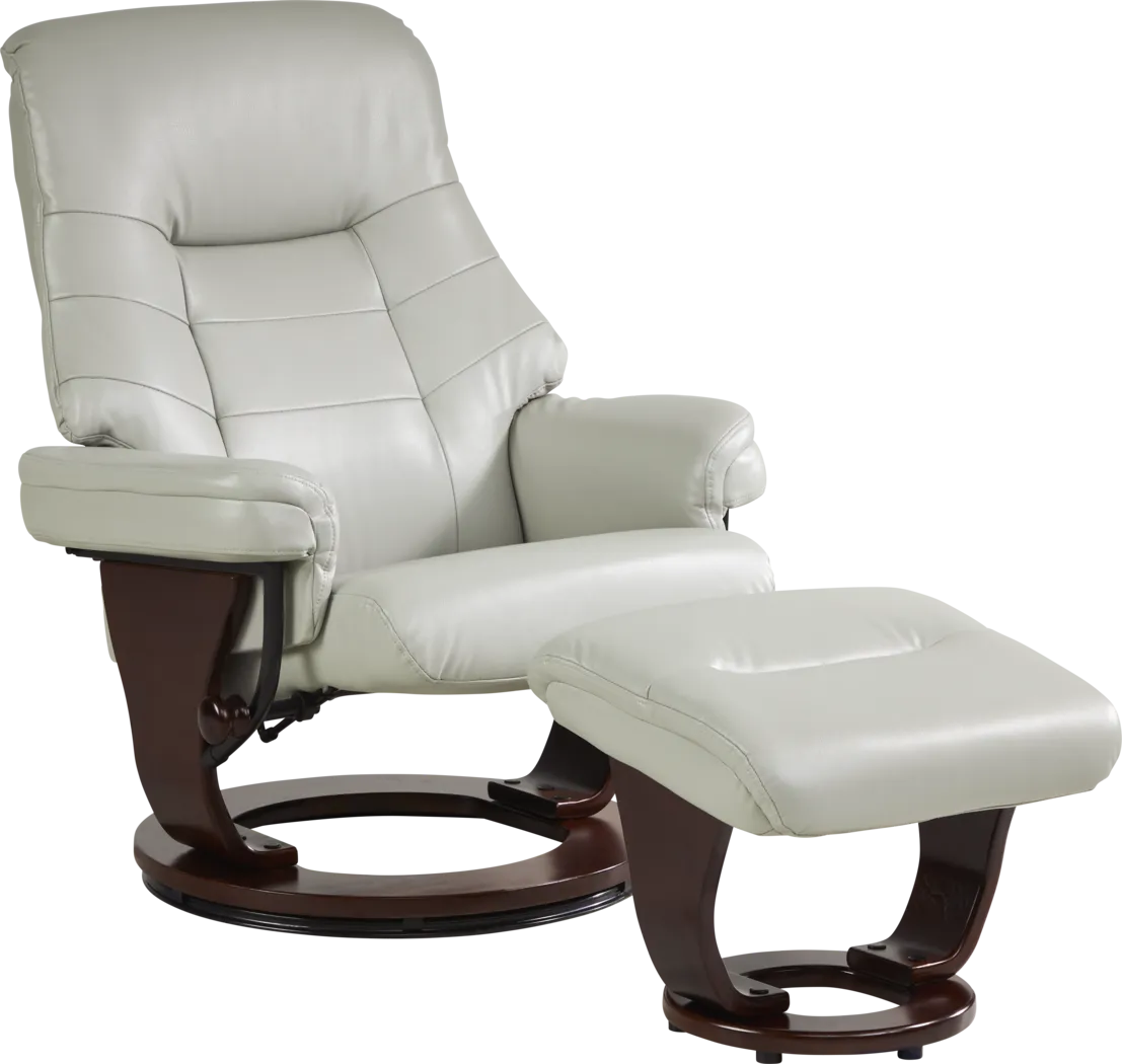 Sabine Gray Recliner with Ottoman - Thumbnail - Image 1