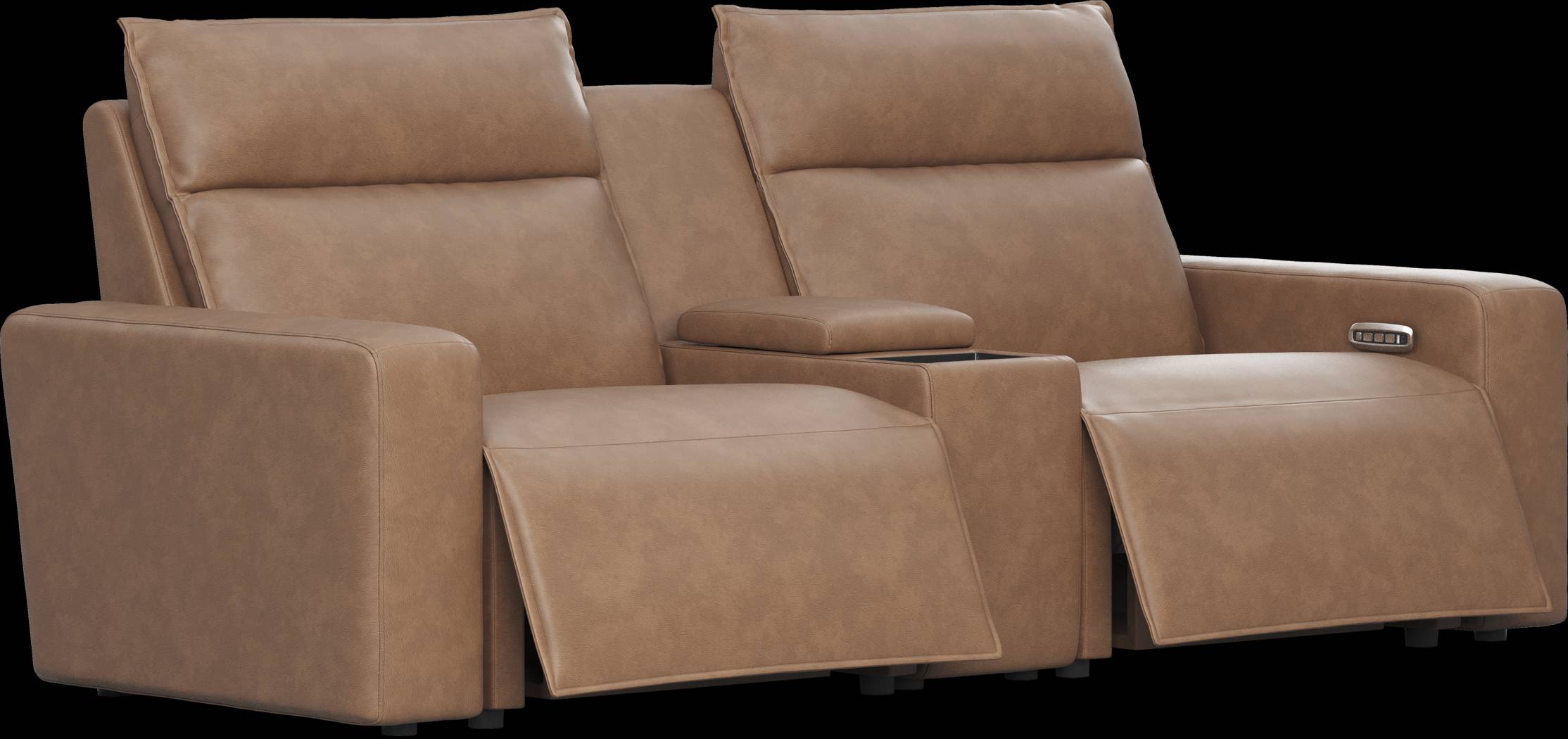 Saddle 3 Pc Dual Power Reclining ModularTwo with Media Console - Thumbnail - Image 1