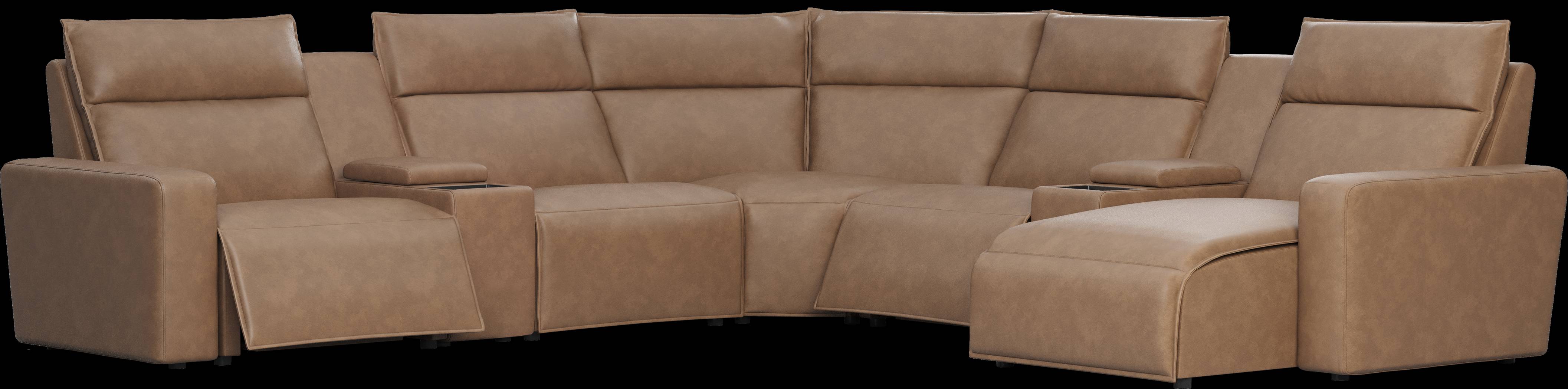 Saddle 7 Pc Dual Power Reclining ModularTwo with Media Consoles - Thumbnail - Image 1