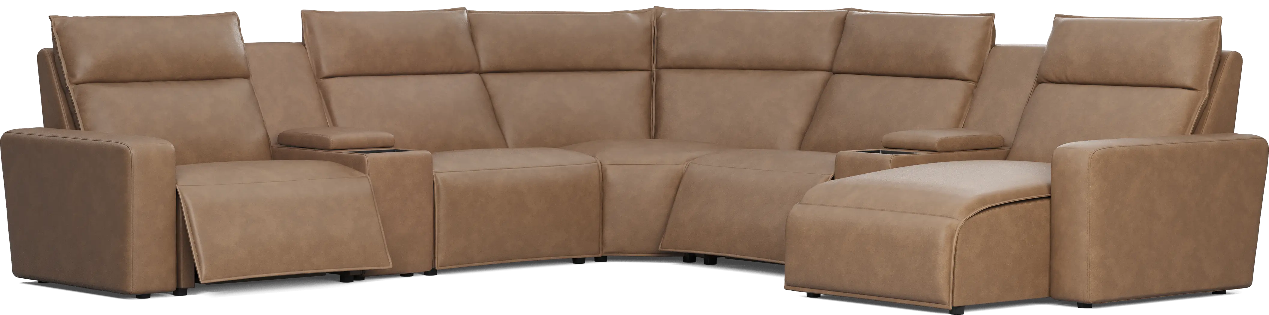 Saddle 7 Pc Dual Power Reclining ModularTwo with Media Consoles - Thumbnail - Image 1