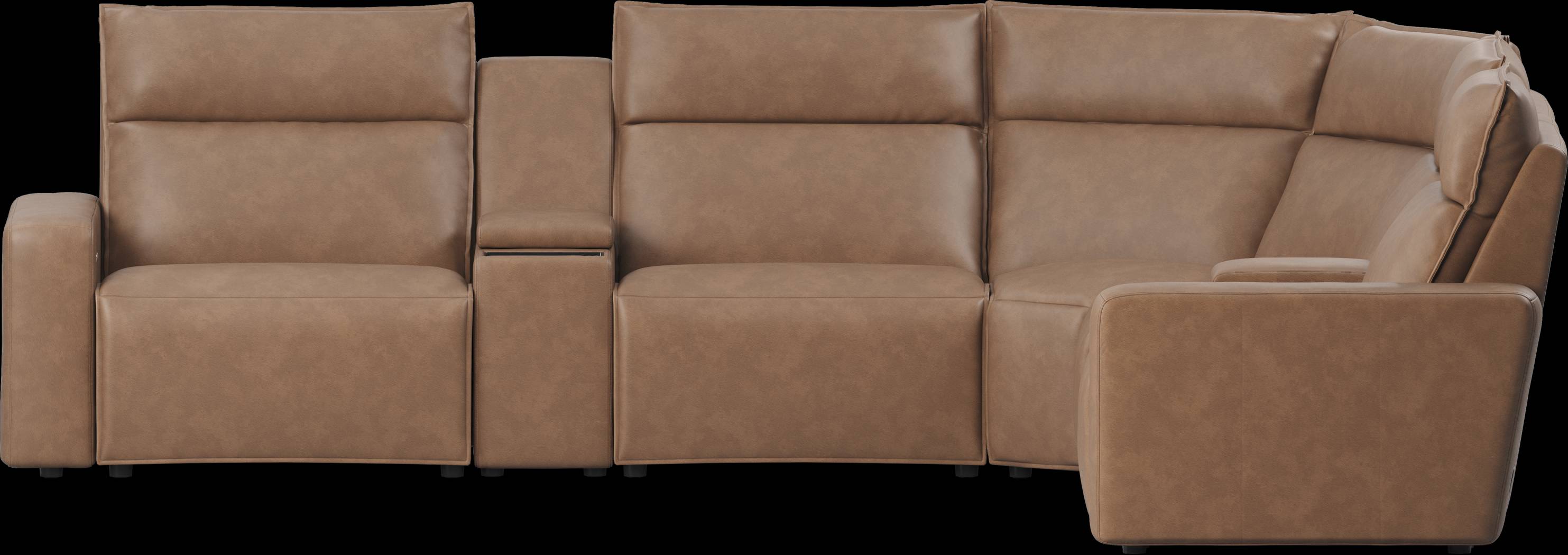 Saddle 7 Pc Dual Power Reclining ModularTwo with Media Consoles - Thumbnail - Image 2