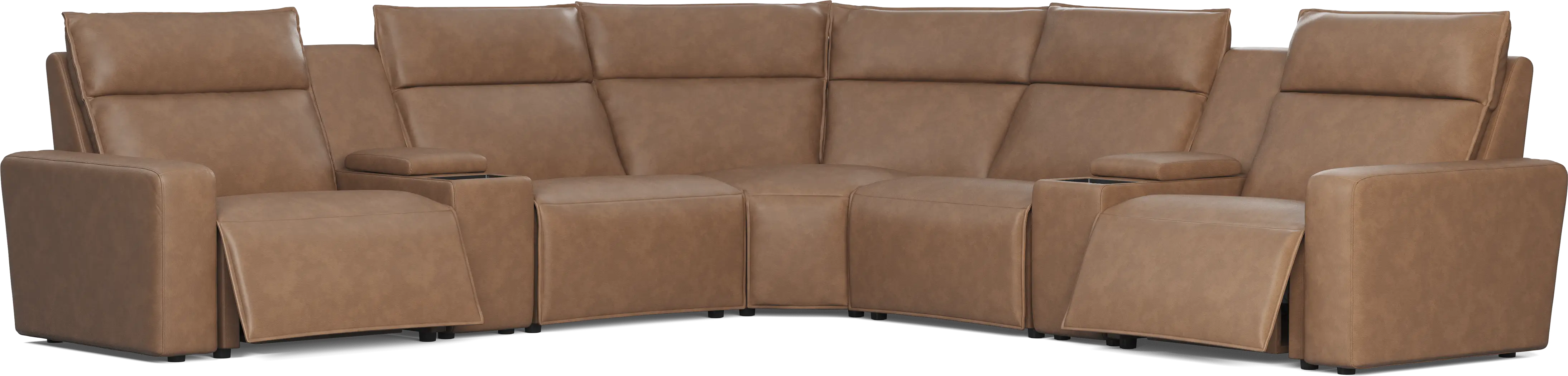 Saddle 7 Pc Dual Power Reclining ModularTwo with Media Consoles - Thumbnail - Image 1