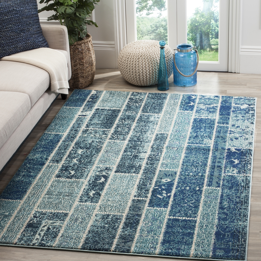 Sadia Blue 5'1 x 7'7 Rug - Thumbnail - Image 3