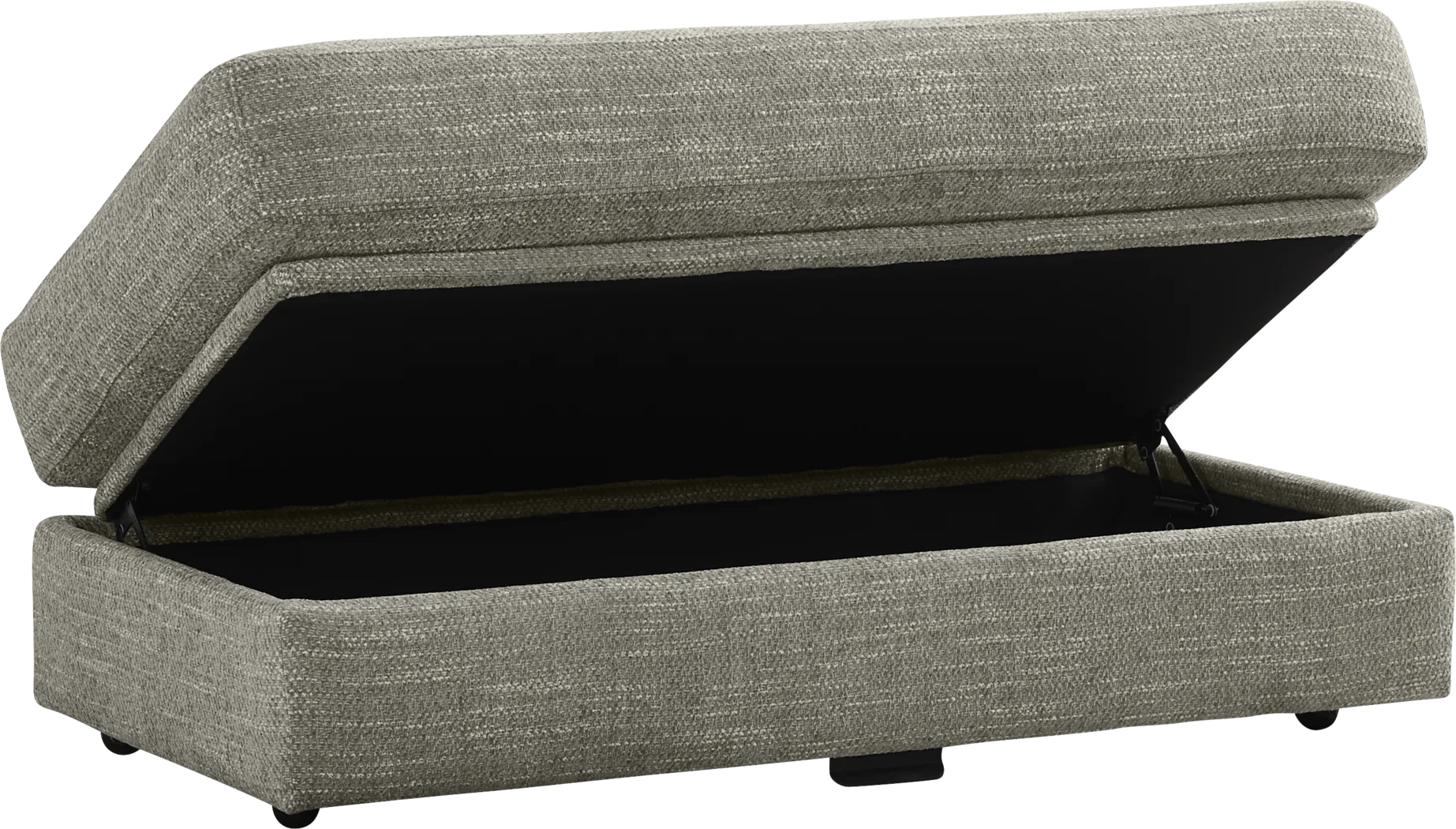 Sadie Falls Dove Gray Storage Ottoman - Thumbnail - Image 2