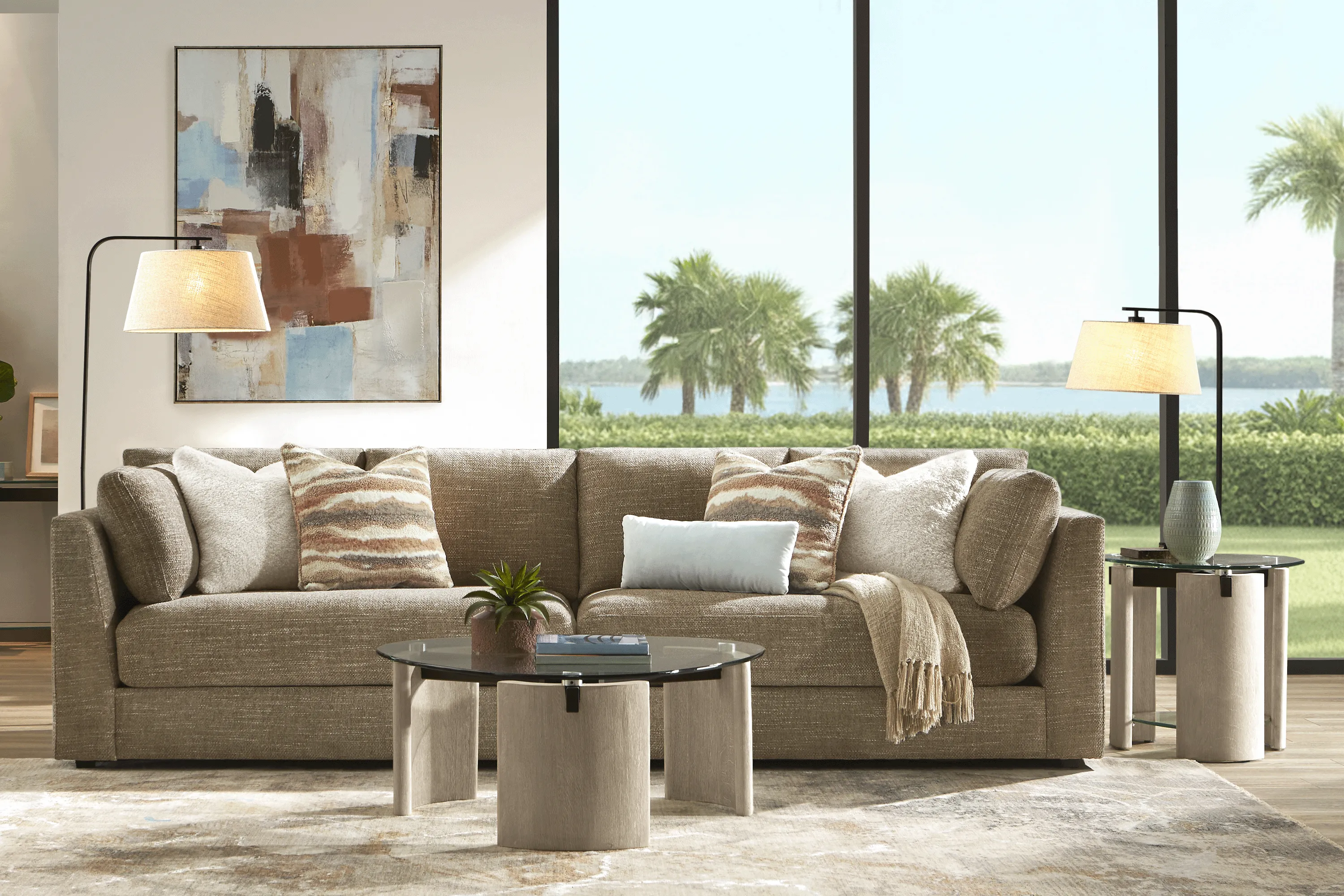 Sadie Falls Mink 2 Pc Sectional - Thumbnail - Image 2