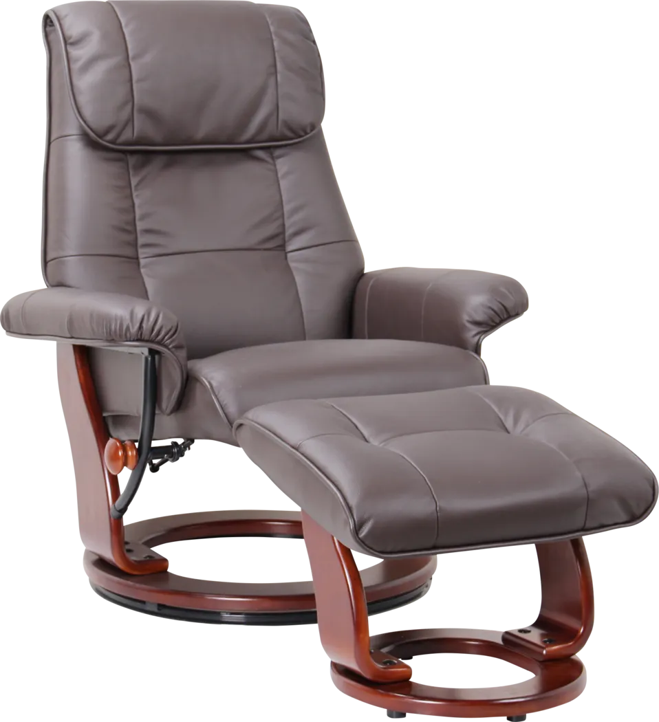 Sadora Light Gray Recliner & Ottoman - Thumbnail - Image 1