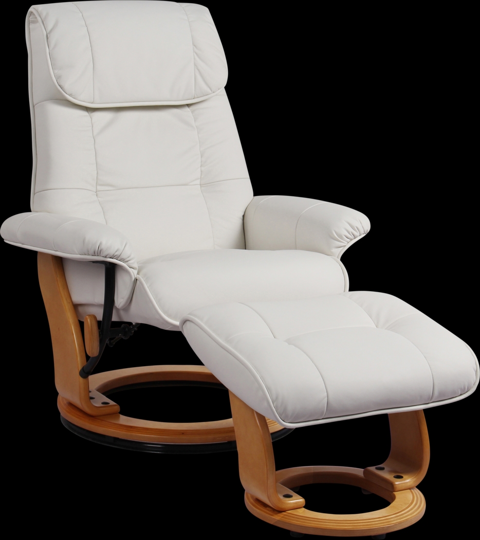 Sadora White Recliner & Ottoman - Thumbnail - Image 1