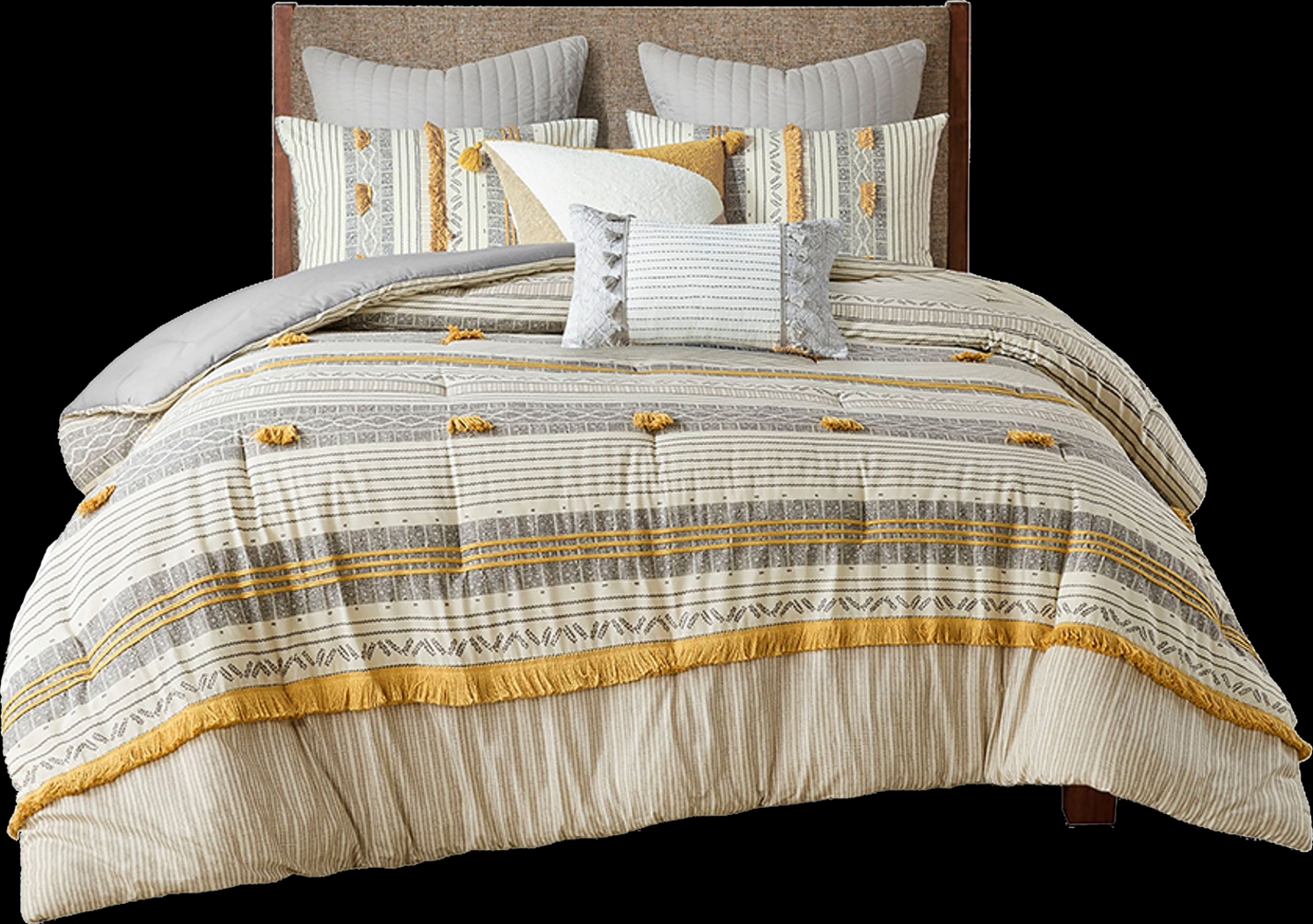 Saedi Gray Full/Queen 3 pc Comforter Set - Thumbnail - Image 1