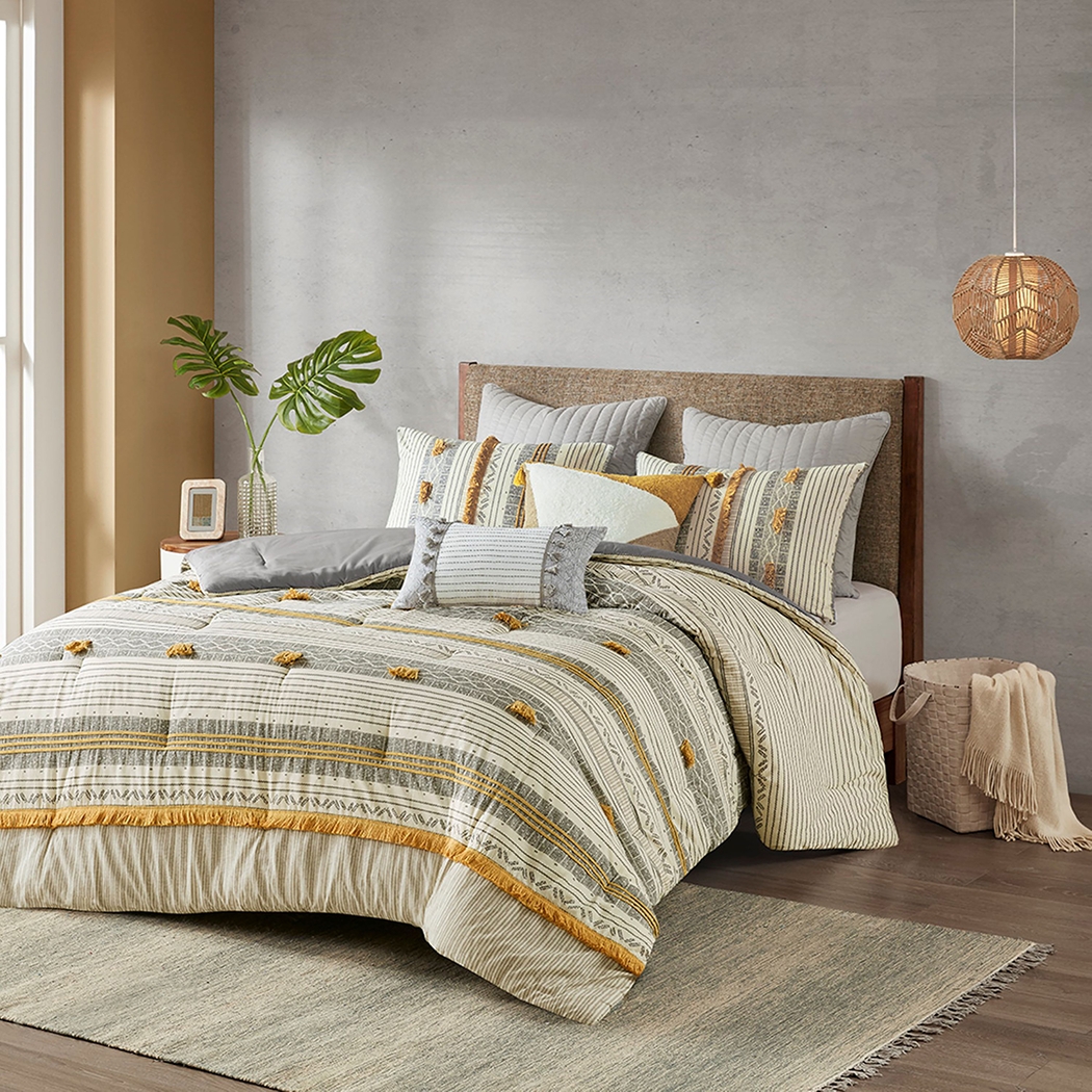 Saedi Gray King/ Cal 3 pc Comforter Set - Thumbnail - Image 3
