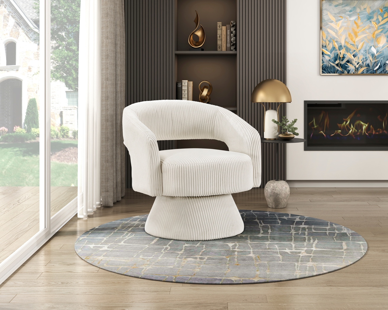 Saeva Beige Accent Chair - Thumbnail - Image 2