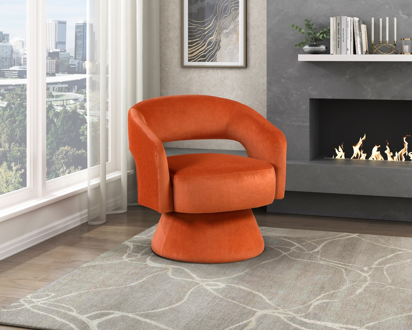 Saeva Orange Accent Chair - Thumbnail - Image 2