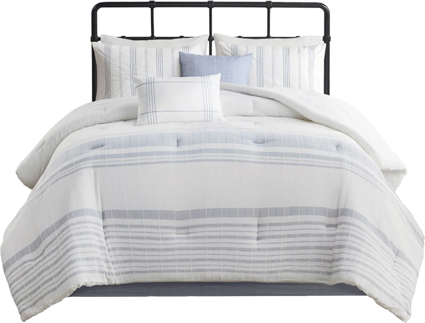 Saevi Blue 6 pc Cal King Comforter Set - Thumbnail - Image 1