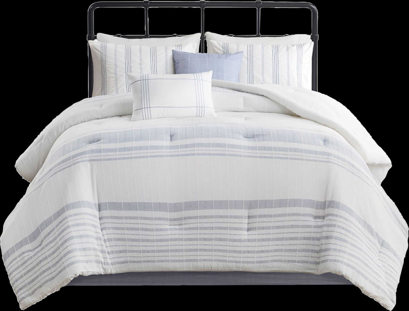 Saevi Blue 6 pc Queen Comforter Set - Thumbnail - Image 1