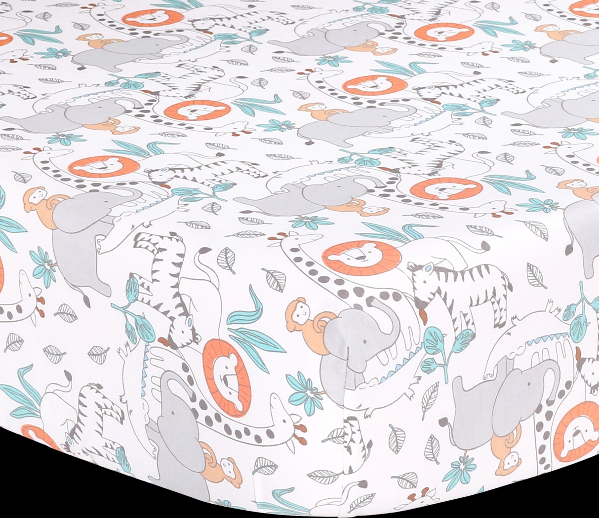 Safari Friends Light Gray 3 Pc Baby Bedding Set - Thumbnail - Image 3