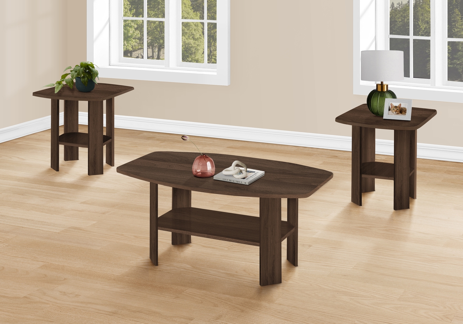 Sagamon Dark Brown 3pc Table Set - Thumbnail - Image 2