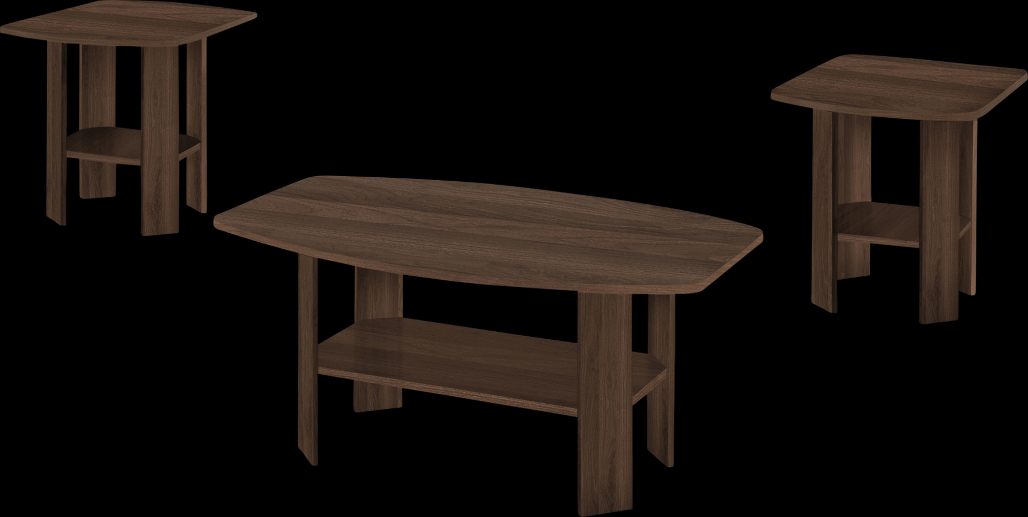 Sagamon Dark Brown 3pc Table Set - Thumbnail - Image 1
