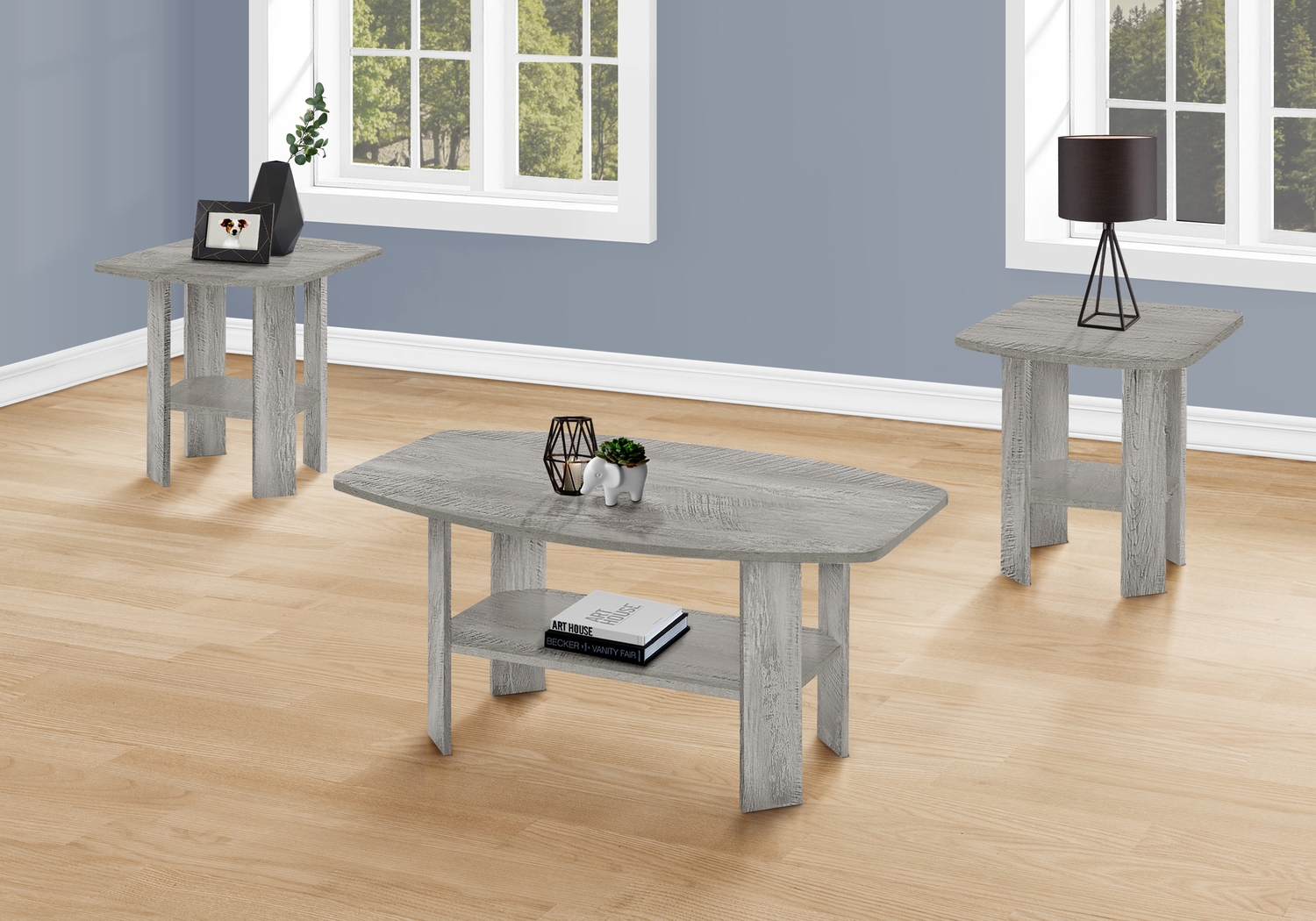 Sagamon Gray 3pc Table Set - Thumbnail - Image 2