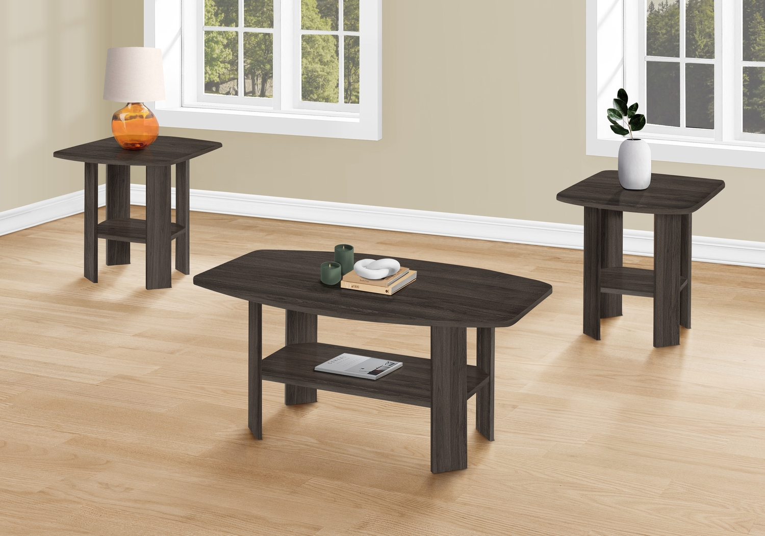 Sagamon Oak Brown 3pc Table Set - Thumbnail - Image 2