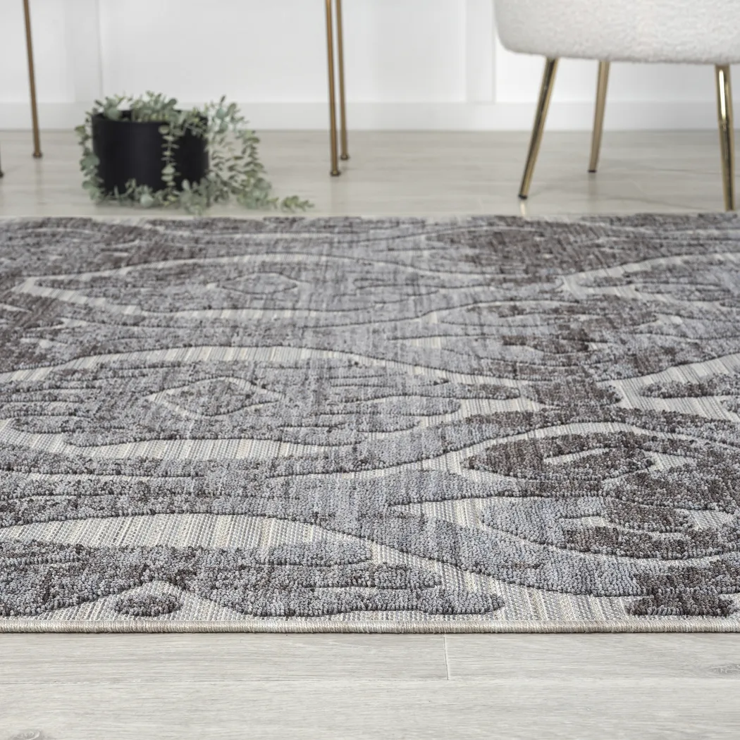 Sagaruti Blue/Gray 5' x 7' Indoor/Outdoor Rug - Image 5