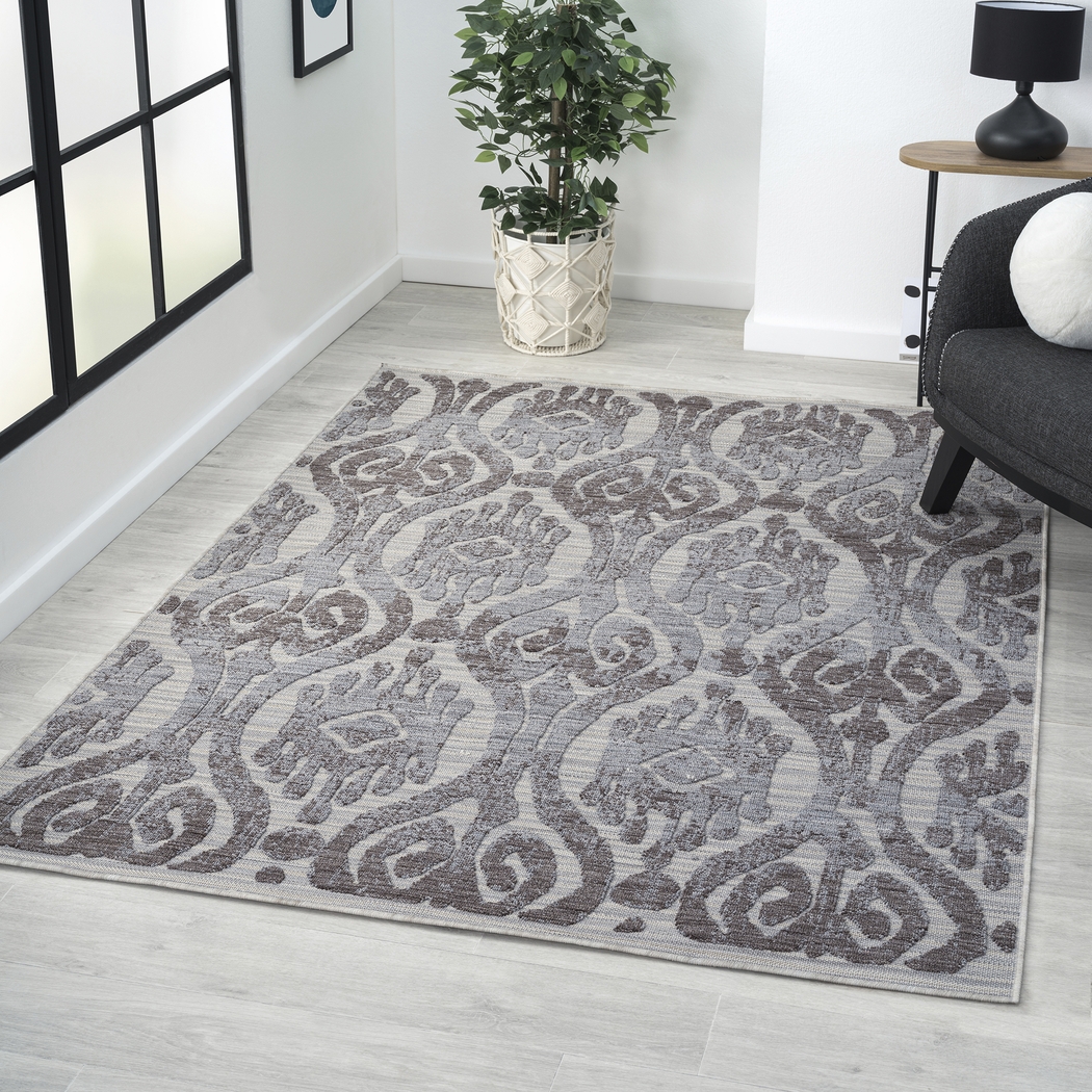 Sagaruti Blue/Gray 7'10 x 8'10 Indoor/Outdoor Rug - Thumbnail - Image 2