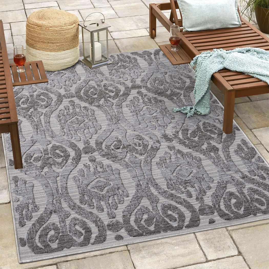 Sagaruti Blue/Gray 7'10 x 8'10 Indoor/Outdoor Rug - Thumbnail - Image 4