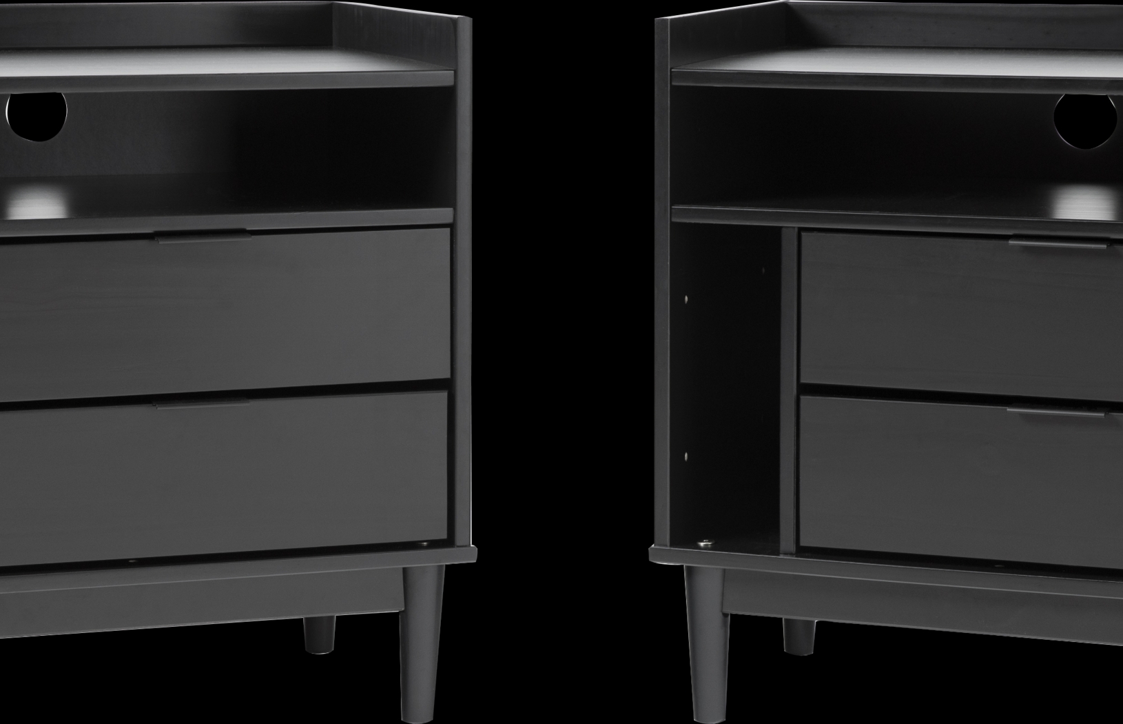 Sagepark Black Nightstand, Set of 2 - Thumbnail - Image 4