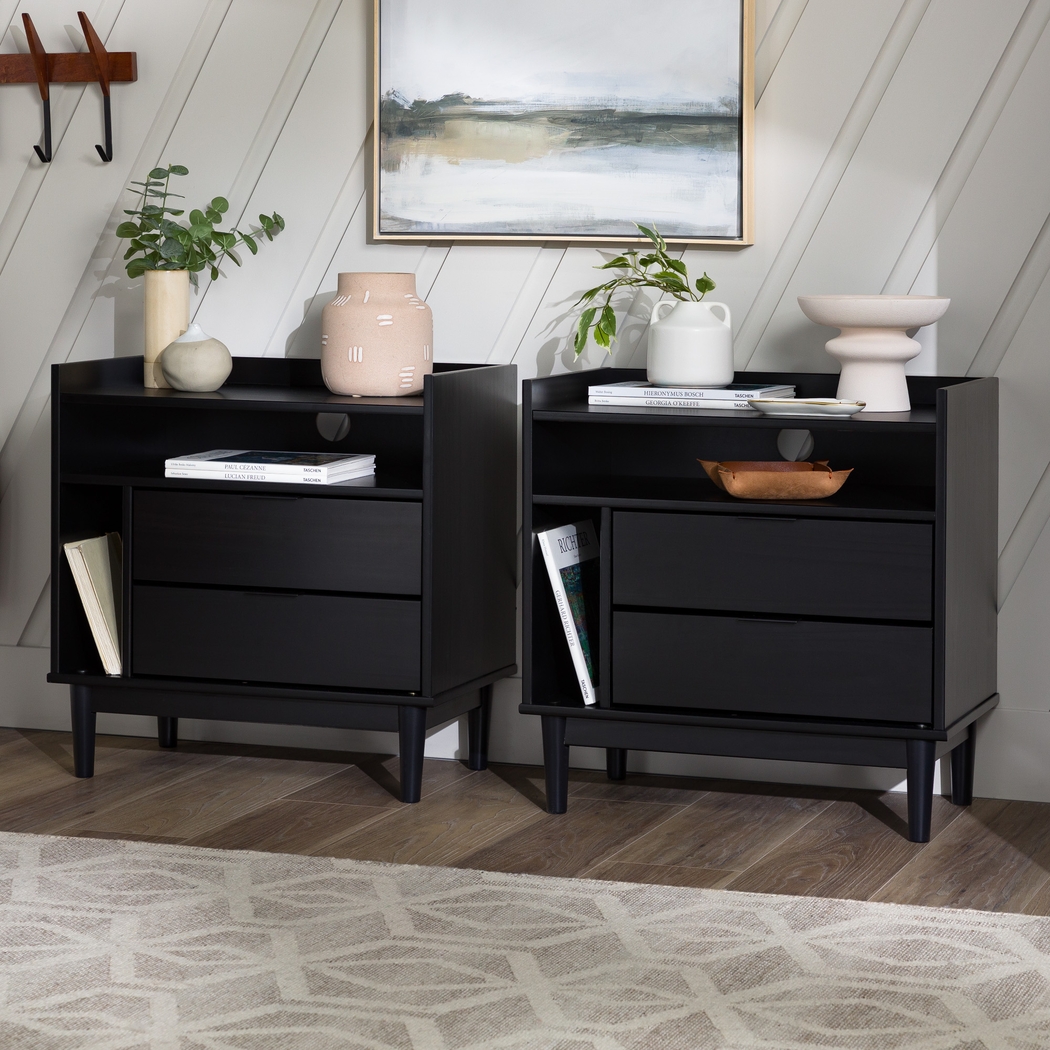 Sagepark Black Nightstand, Set of 2 - Thumbnail - Image 5