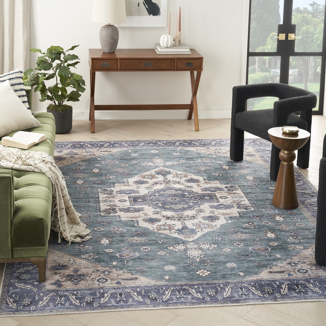 Sagich Blue/Teal 9'2 x 12' Rug - Thumbnail - Image 2