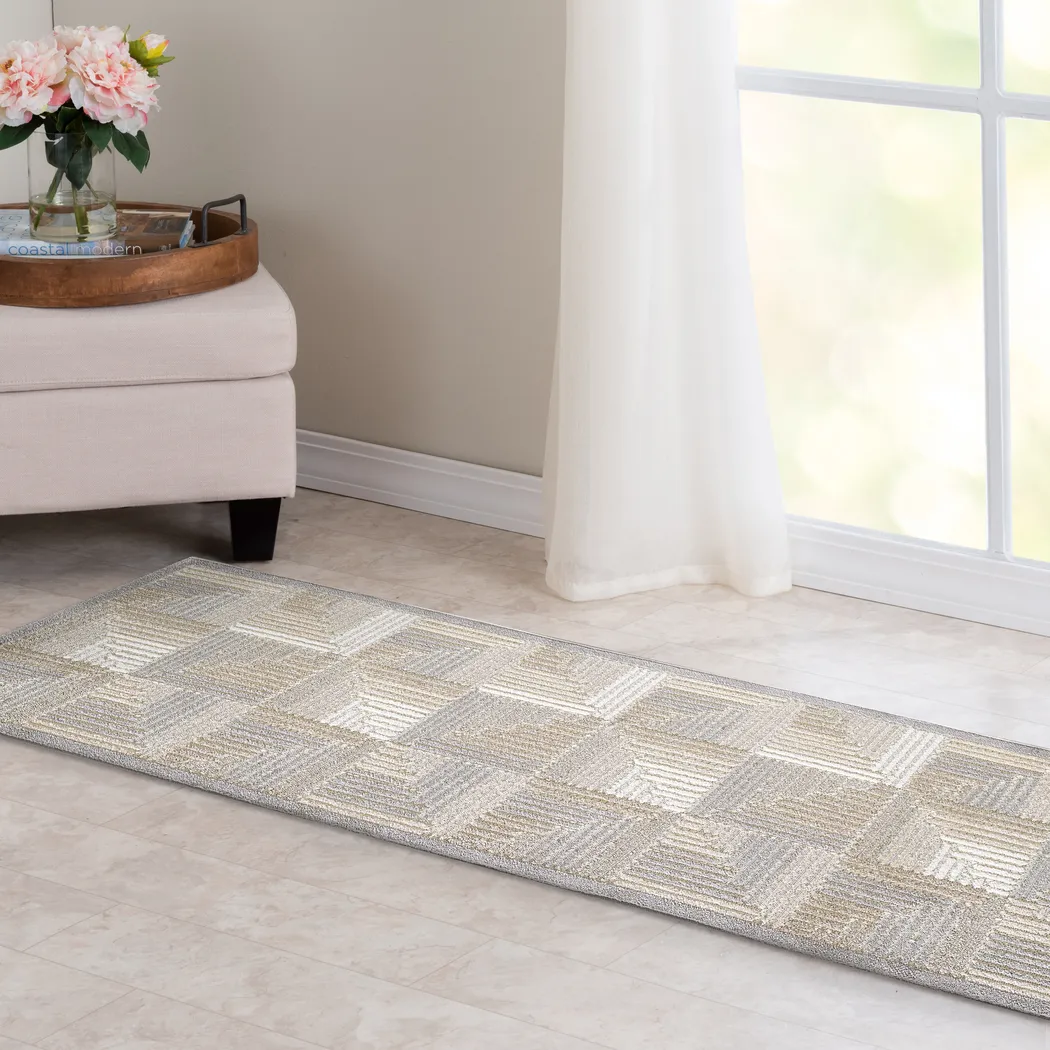 Sagira Cream 2'2 x 7'6 Indoor/Outdoor Runner - Thumbnail - Image 2