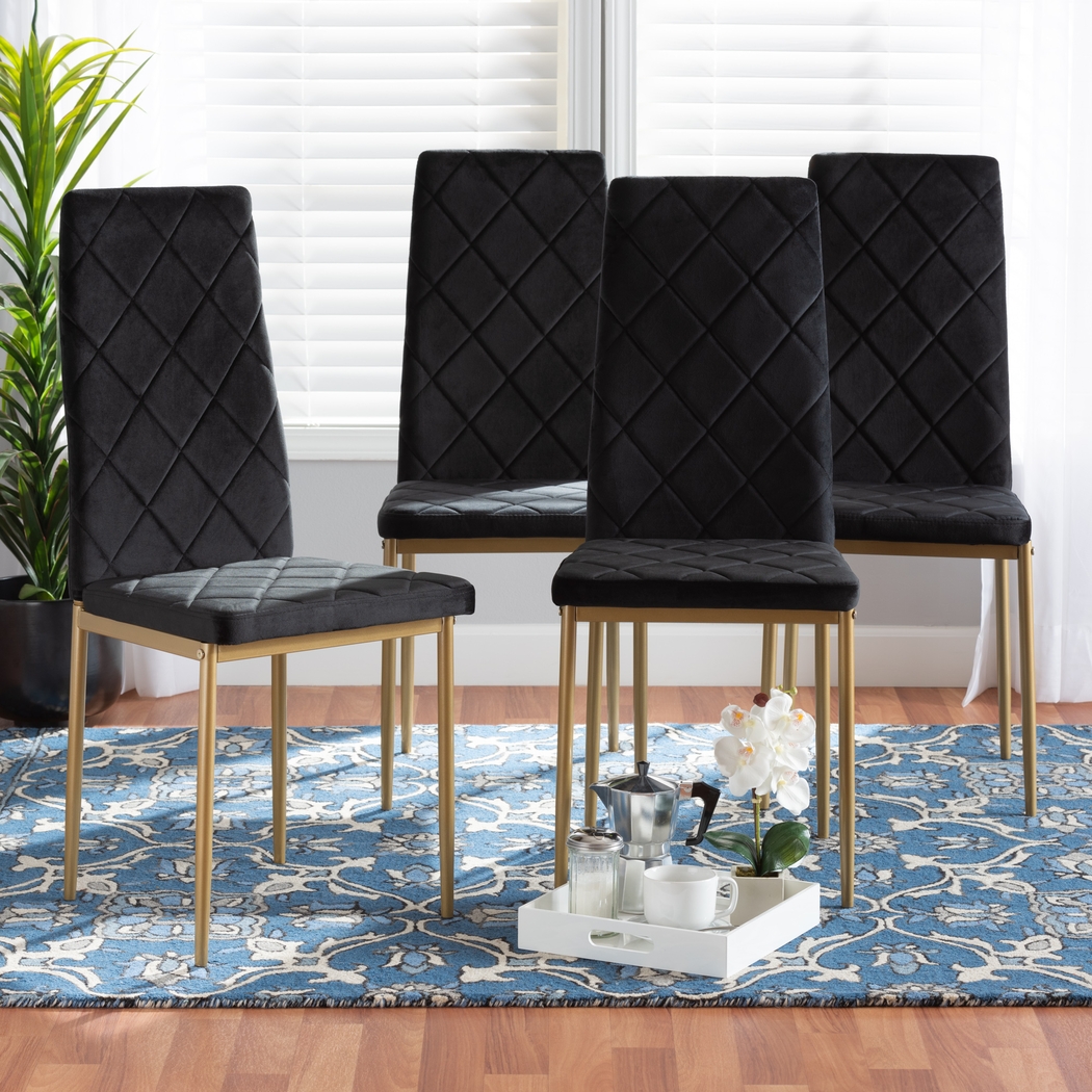 Sahallee Black Side Chair, Set of 4 - Thumbnail - Image 2