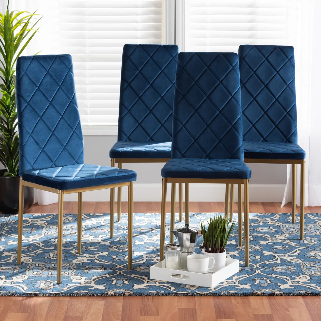 Sahallee Blue Side Chair, Set of 4 - Thumbnail - Image 2