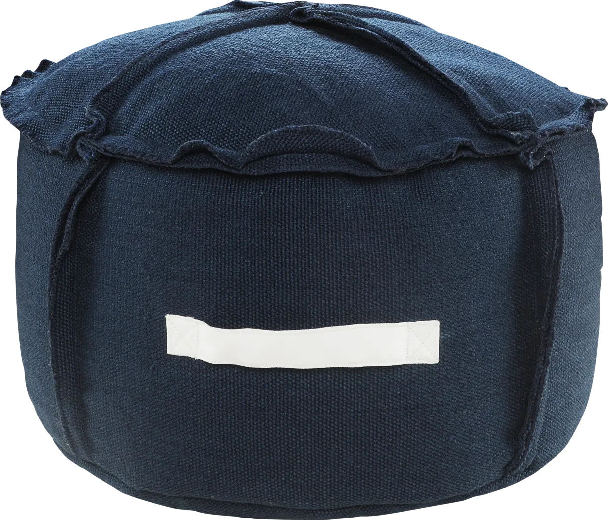 Saildale Navy Indoor/Outdoor Pouf - Thumbnail - Image 1