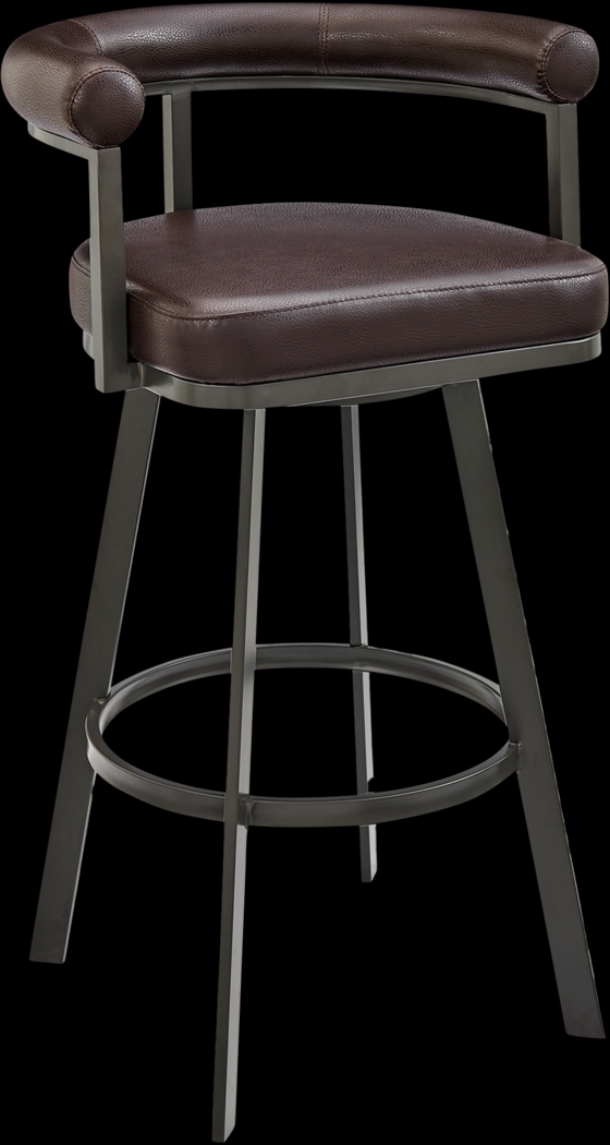Salaignac Brown Swivel Barstool - Thumbnail - Image 1
