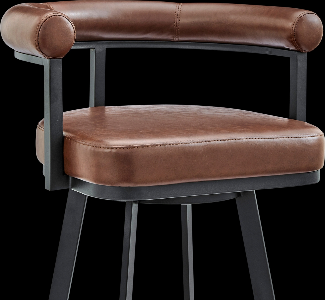 Salaignac Brown Swivel Counter Stool - Thumbnail - Image 7