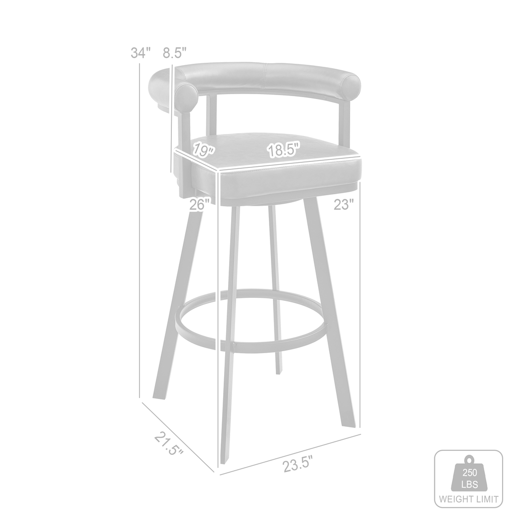 Salaignac White Swivel Barstool - Thumbnail - Image 9