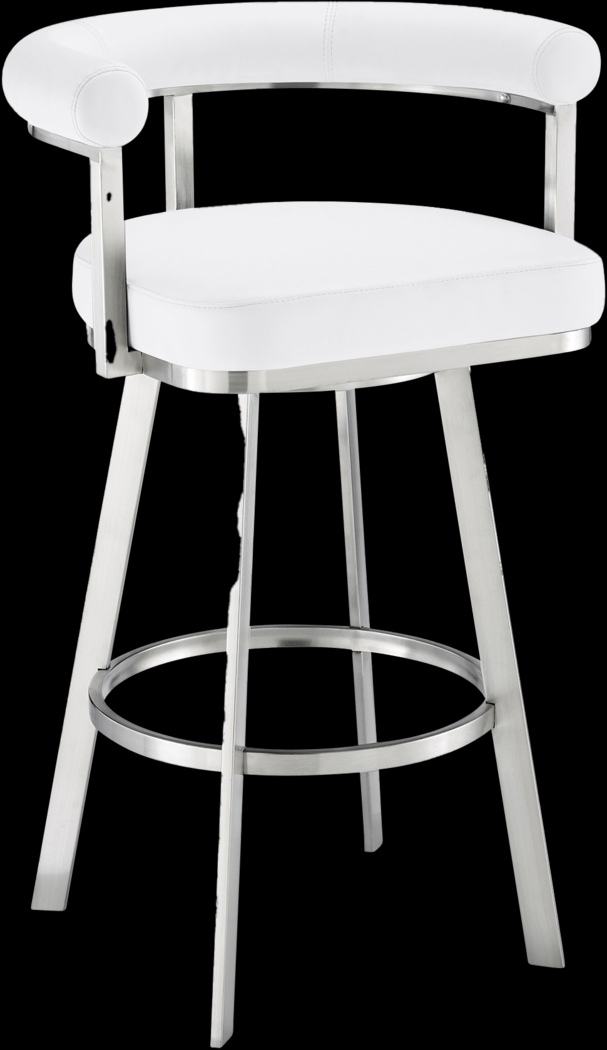 Salaignac White Swivel Counter Stool - Thumbnail - Image 1