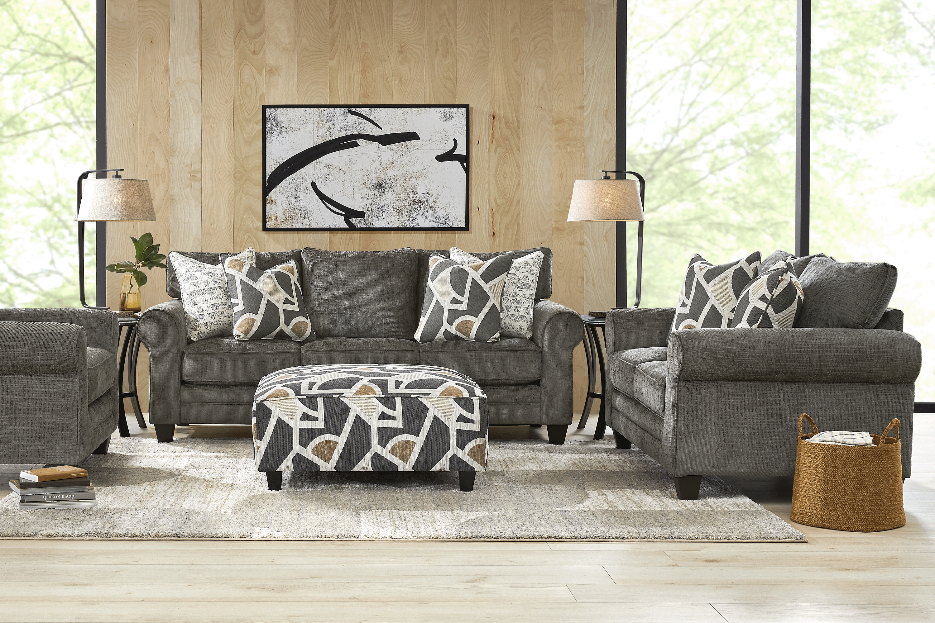 Salgado Charcoal 8 Pc Living Room - Thumbnail - Image 1